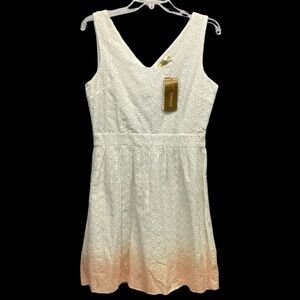 Francesca’s NWT Cotton Eyelet Dip Dyed Dress Size L